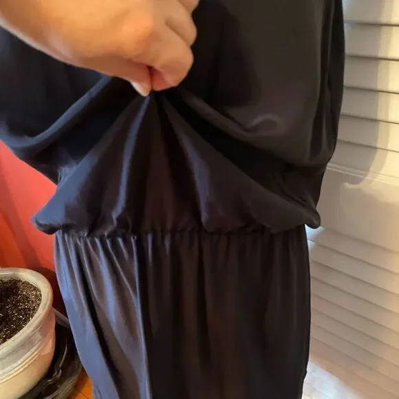 NILI LOTAN | navy blue silk backless dress M - Picture 12 of 13